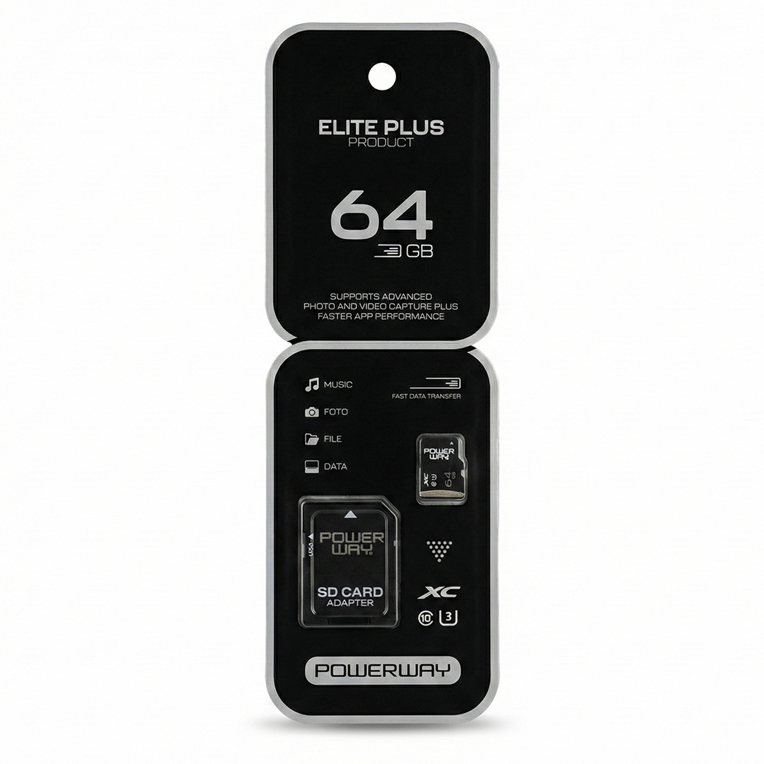 POWERWAY ELITE PLUS 64 GB MICRO SD HAFIZA KARTI
