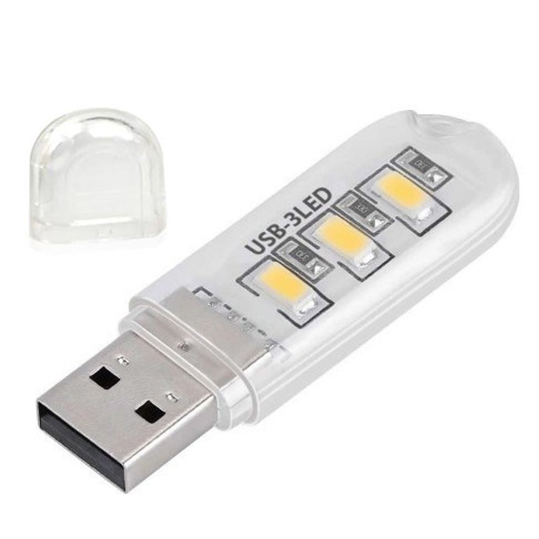 POWERMASTER PM-34390 FLASH BELLEK GÖRÜNÜMLÜ TAŞINABİLİR 3 LED BEYAZ IŞIK USB GECE LAMBASI