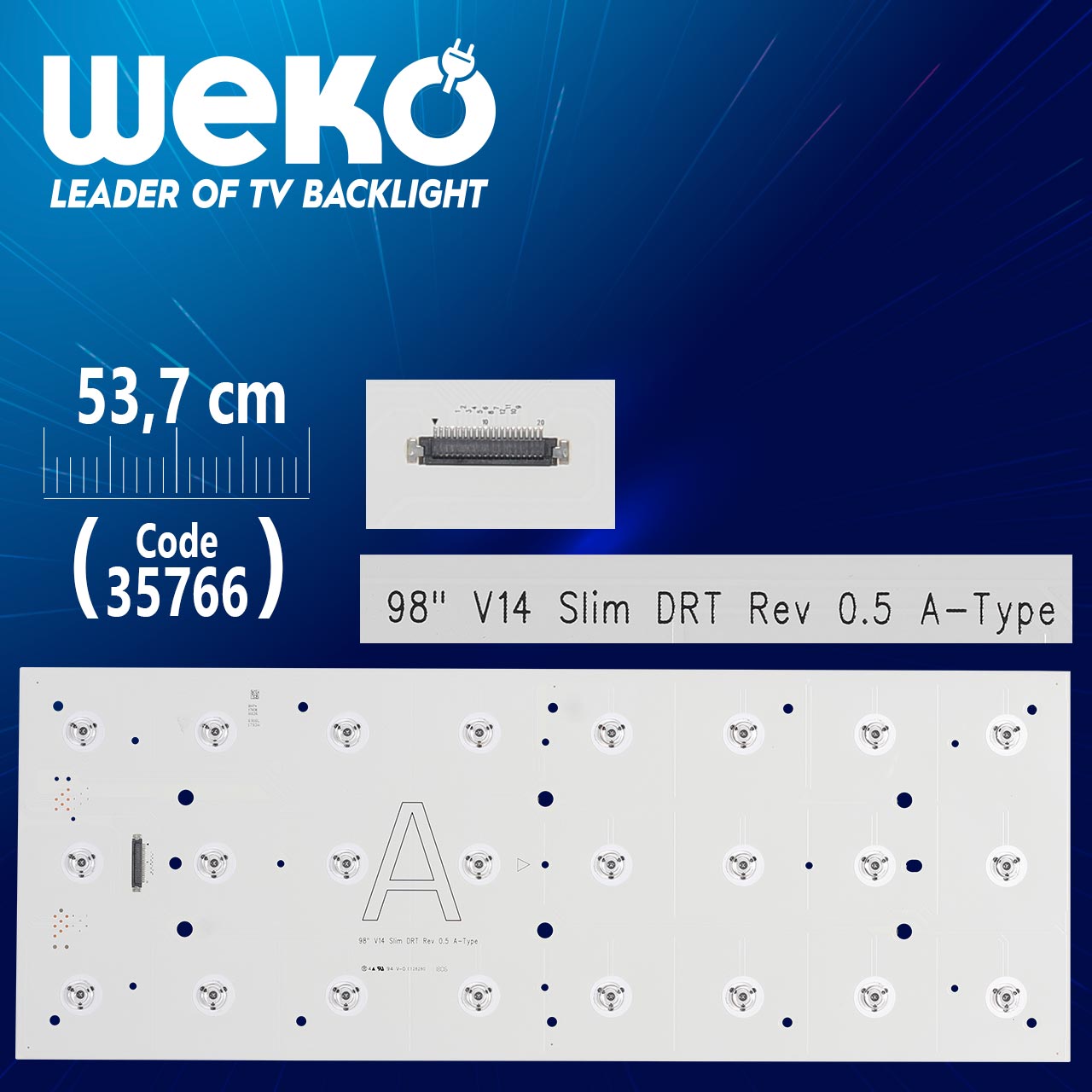 98'' V14 SLİM DRT REV 0.5 A-TYPE - 53.7 CM 24 LEDLİ - (WK-1234)
