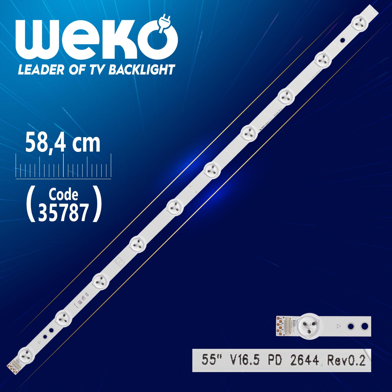55" V16.5 PD 2644 REV0.2 - B TYPE - 58.4 CM 10 LEDLİ - (WK-1254)