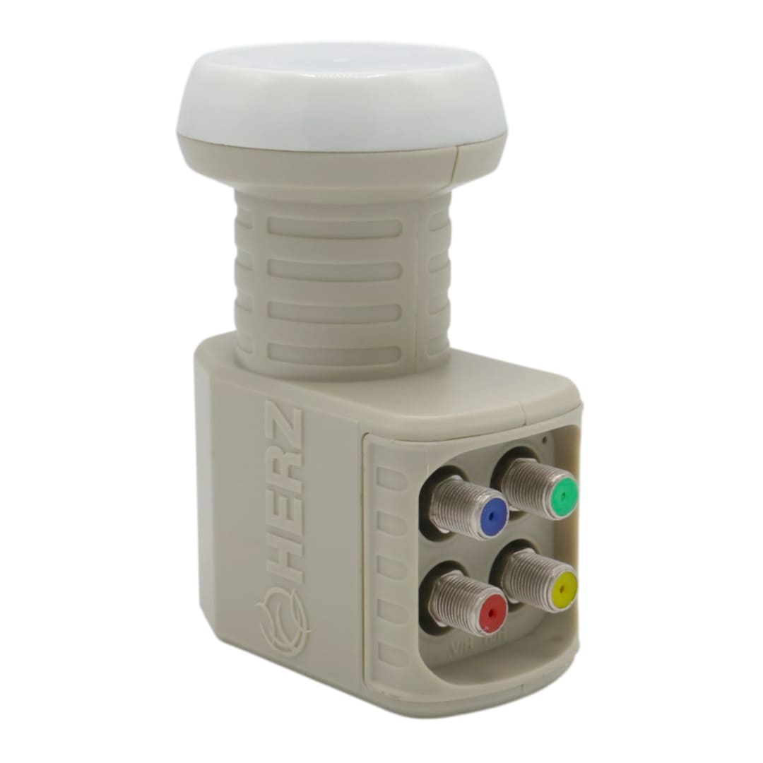 HERZ HR-905 DİGİTAL QUATTRO SANTRAL TİPİ KU-BAND LNB - ALTIN UÇLU 0.1DB