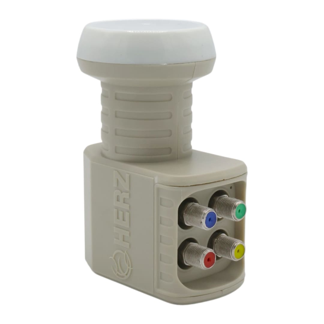 HERZ HR-904 DİGİTAL KU-BAND QUAD 4'LÜ LNB UNİVERSAL - ALTIN UÇLU 0.1DB SHARP CHİP