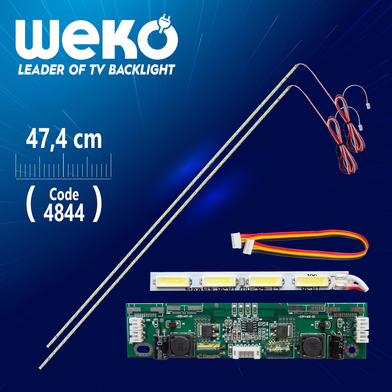 42" UNİVERSAL E-LED 51 LEDLİ (7020) 474MM 360-450MA 51-54V ÇİFT LED+SÜRÜCÜ+KABLO TAKIM (WK-1369)