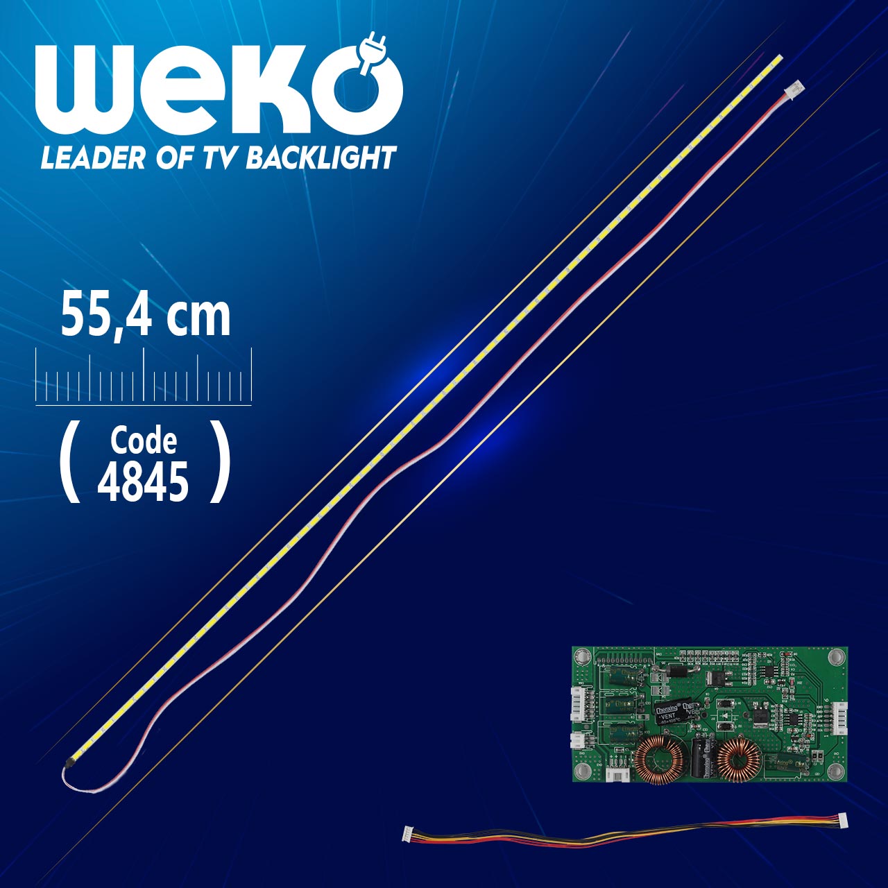50" UNİVERSAL E-LED 63 LEDLİ (7020) 554MM 360-450MA 63-66V ÇİFT LED+SÜRÜCÜ+KABLO TAKIM (WK-1371)