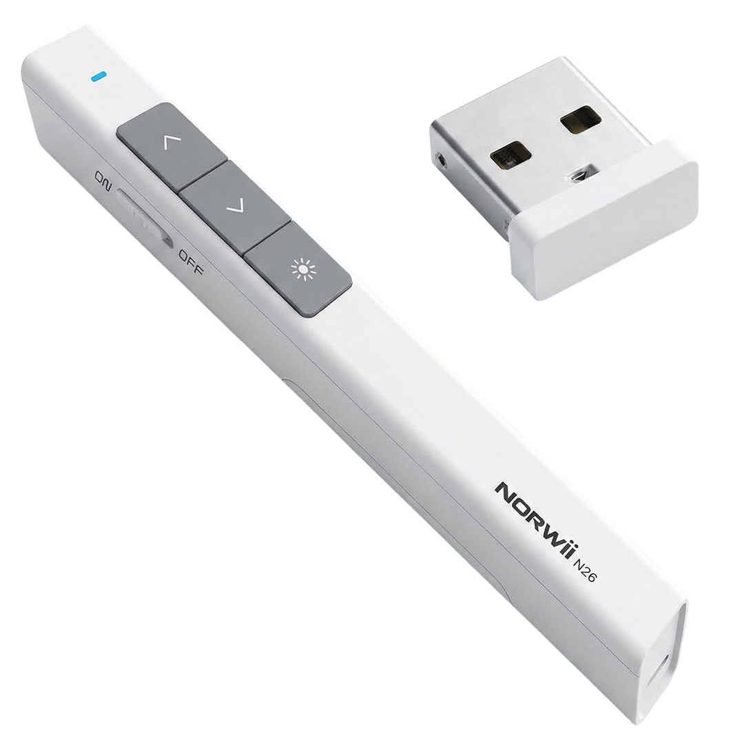 NORWİİ N26 2.4GHZ USB KABLOSUZ PROFESYONEL SUNUM KUMANDASI (100M LAZER MENZİL)