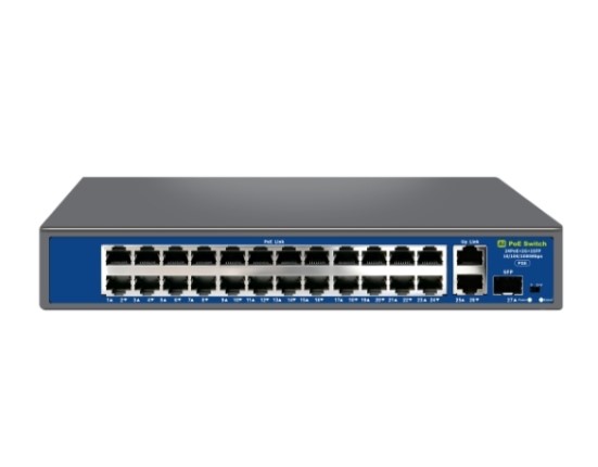 NOVACOM NCV-HIF2421GBL-C 24-Port 10/100 PoE + 2 GE + 1 SFP 400W POE SWITCH