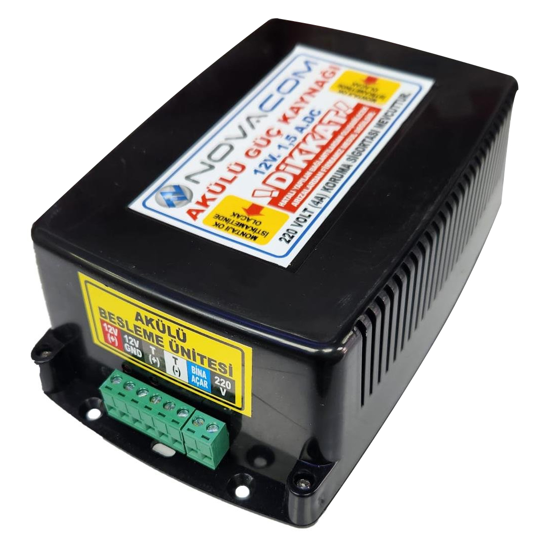 NOVACOM NVC-AKD AKILLI KİLİT AKÜLÜ 12 VOLT 1.5 AMPER GÜÇ KAYNAĞI