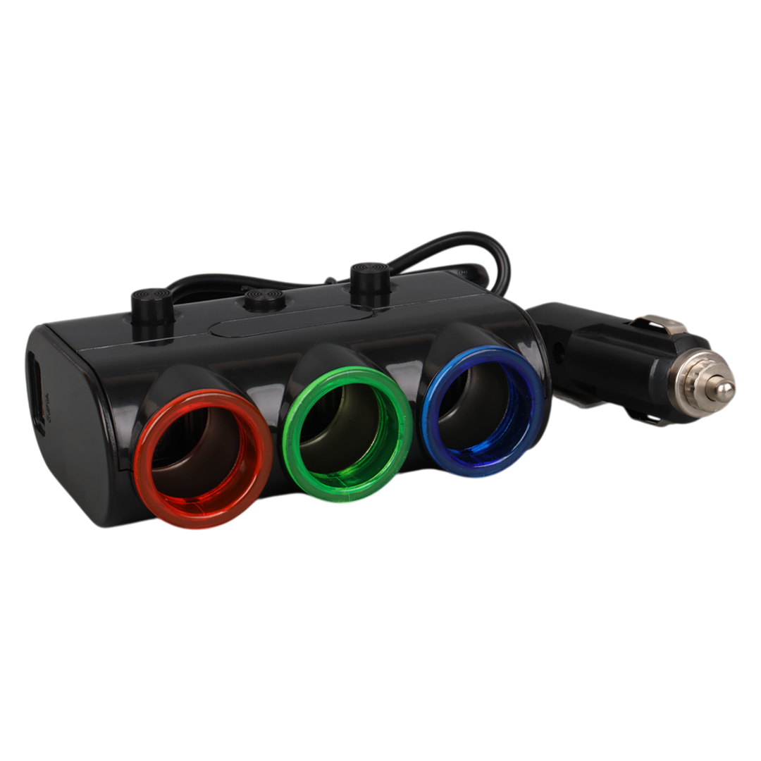 OLESSON 1523 12-24V ÇİFT USB GİRİŞLİ 120W 80CM KABLOLU 3'LÜ ARAÇ ÇAKMAK ÇOKLAYICI