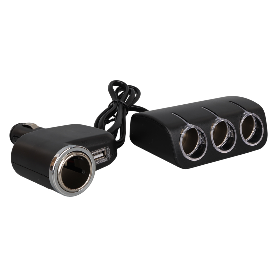 OLESSON 1528 12-24V TEK USB GİRİŞLİ 120W 80CM KABLOLU 3'LÜ ARAÇ ÇAKMAK ÇOKLAYICI