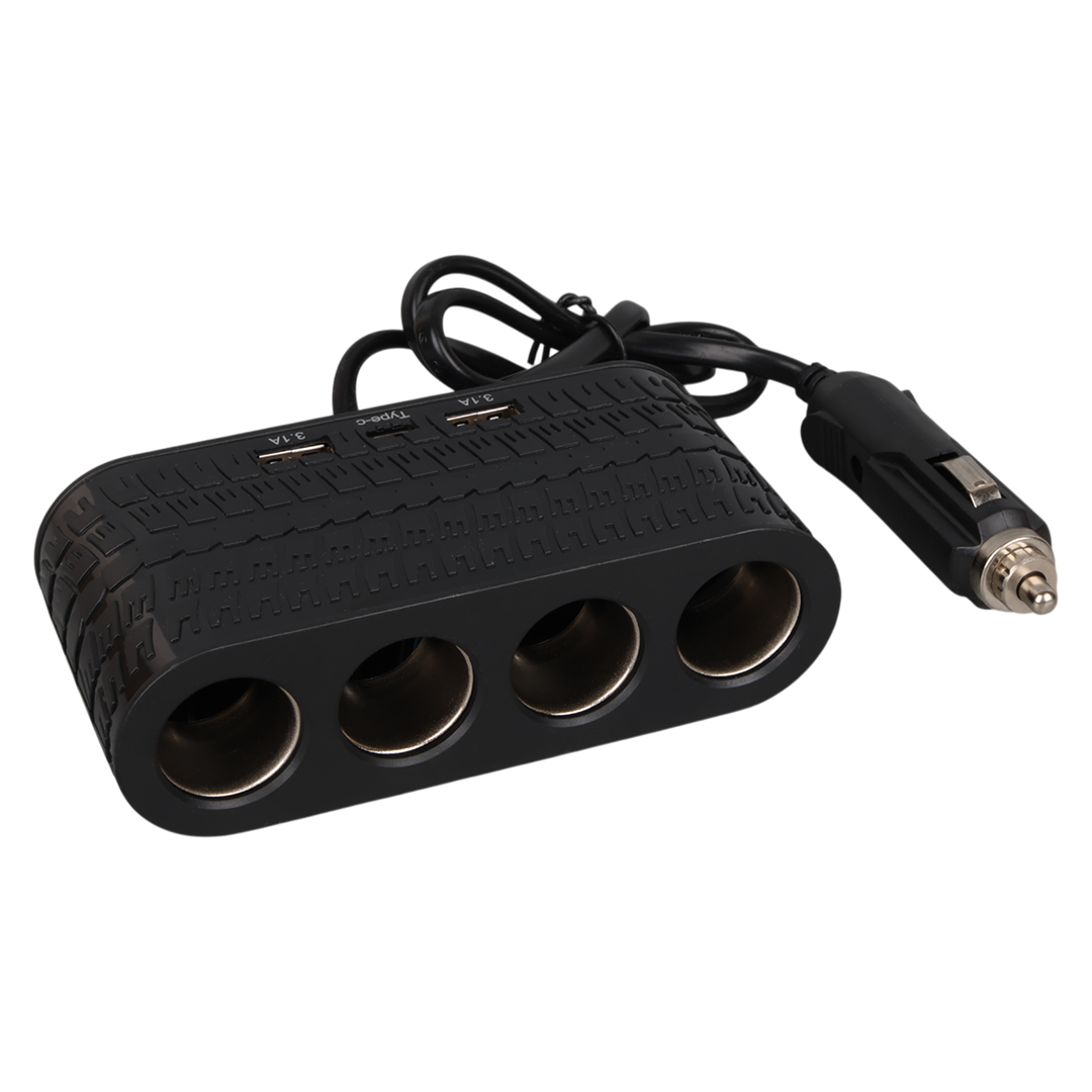 OLESSON 1654 12-24V ÇİFT USB - TYPE-C 120W 80CM KABLOLU 4'LÜ ARAÇ ÇAKMAK ÇOKLAYICI