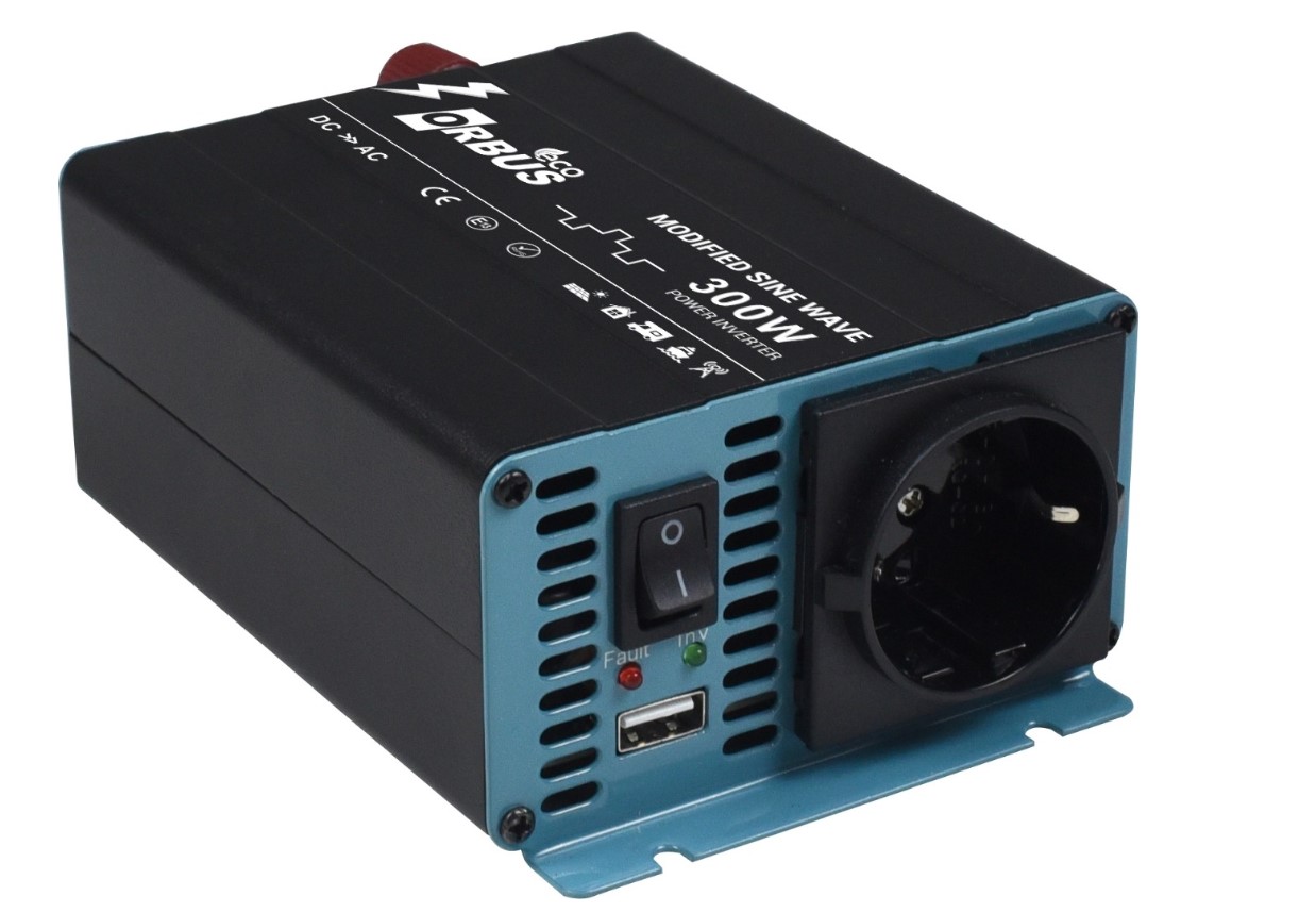 ORBUS MSE300W 12 VOLT -300 WATT 220V AC50HZ 600 WATT SURGE ECO MODİFİED SİNUS İNVERTER