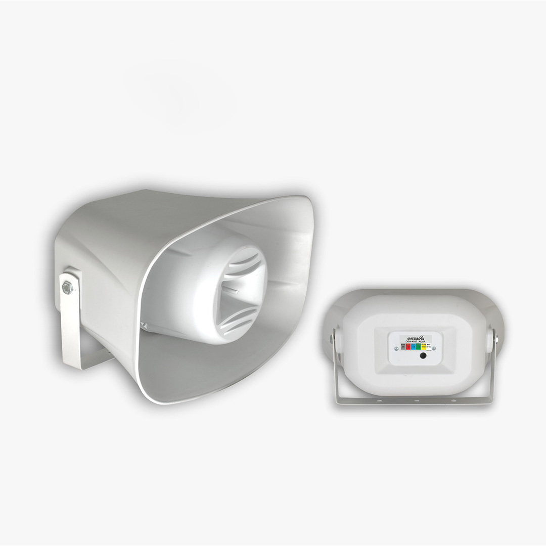 OSAWA OSW-480T AQUA 50 WATT 16 CM TRAFOLU ABS HORN HOPARLÖR 8-16-32 OHM 70-100 VOLT 440X280X300MM