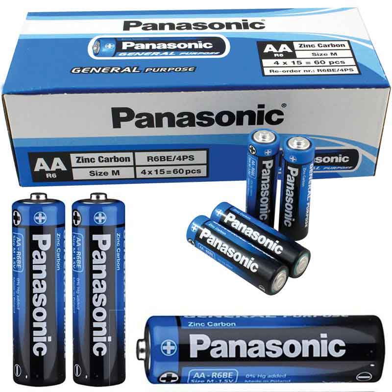 PANASONIC MANGANEZ AA 60'LI KALEM PİL 60'LI (PAKET FİYATI)(R6BE/4PS)