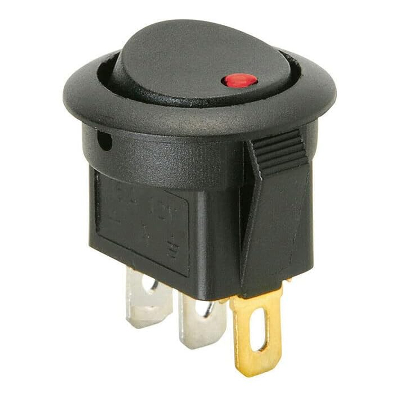 PANO TİP YUVARLAK IŞIKLI ANAHTAR ON-OFF 12VOLT 20A KIRMIZI (IC-132E)