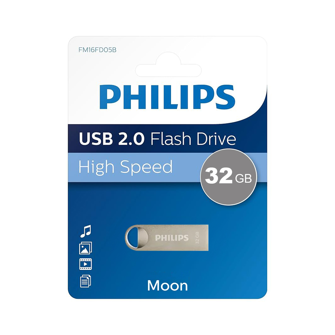 PHILIPS FM32FD160B/00 32GB MOON KLASİK GÜMÜŞ USB 2.0 METAL FLASH BELLEK