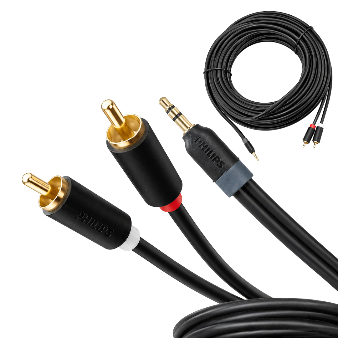 PHİLİPS SWR2110/93 25 METRE 3.5MM STEREO 2 RCA AUX SES KABLOSU Hİ-Fİ