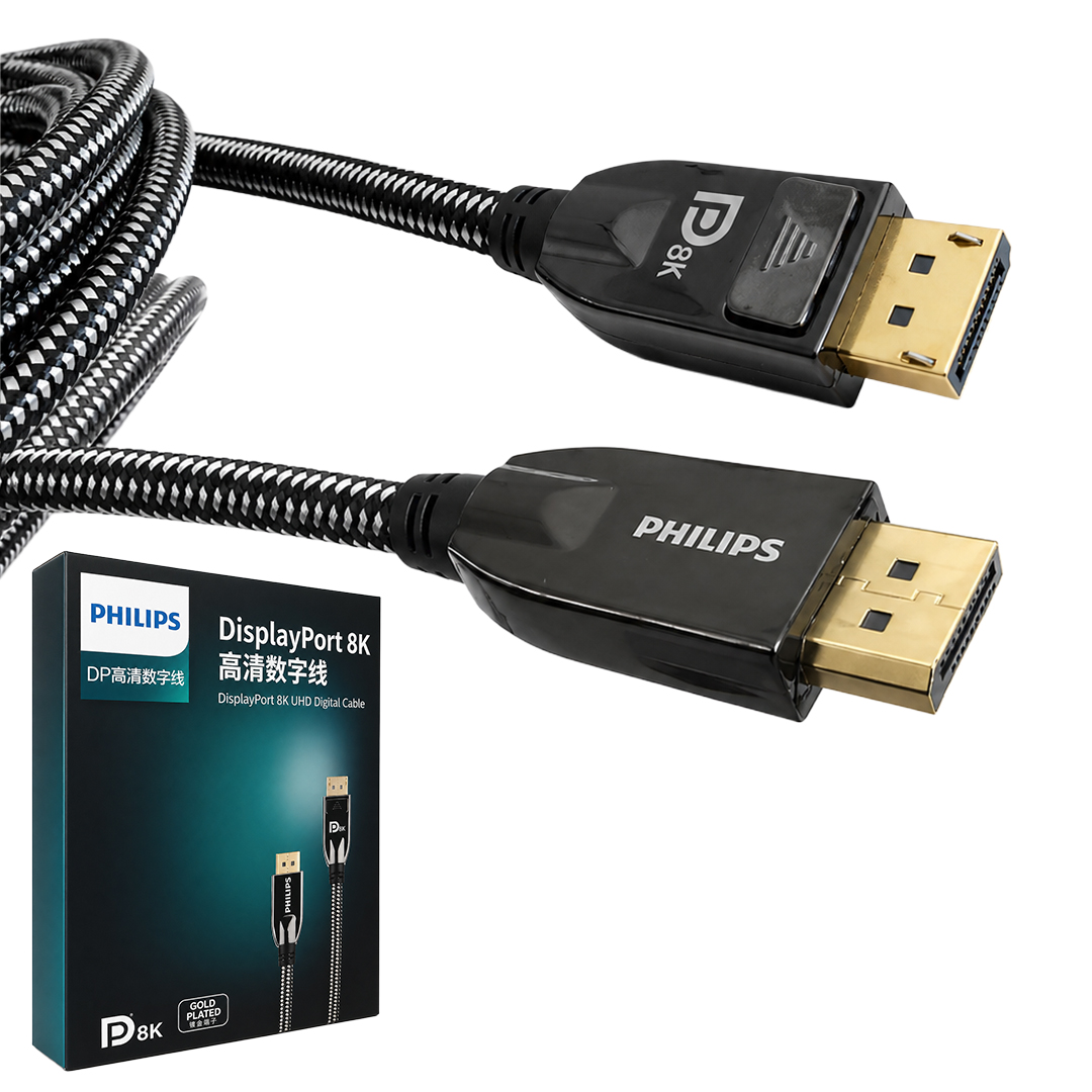 PHİLİPS SWR3139W/93 2 METRE 8K 60HZ DİSPLAYPORT 1.4 KABLO PREMİUM ÖRGÜLÜ ZIRHLI