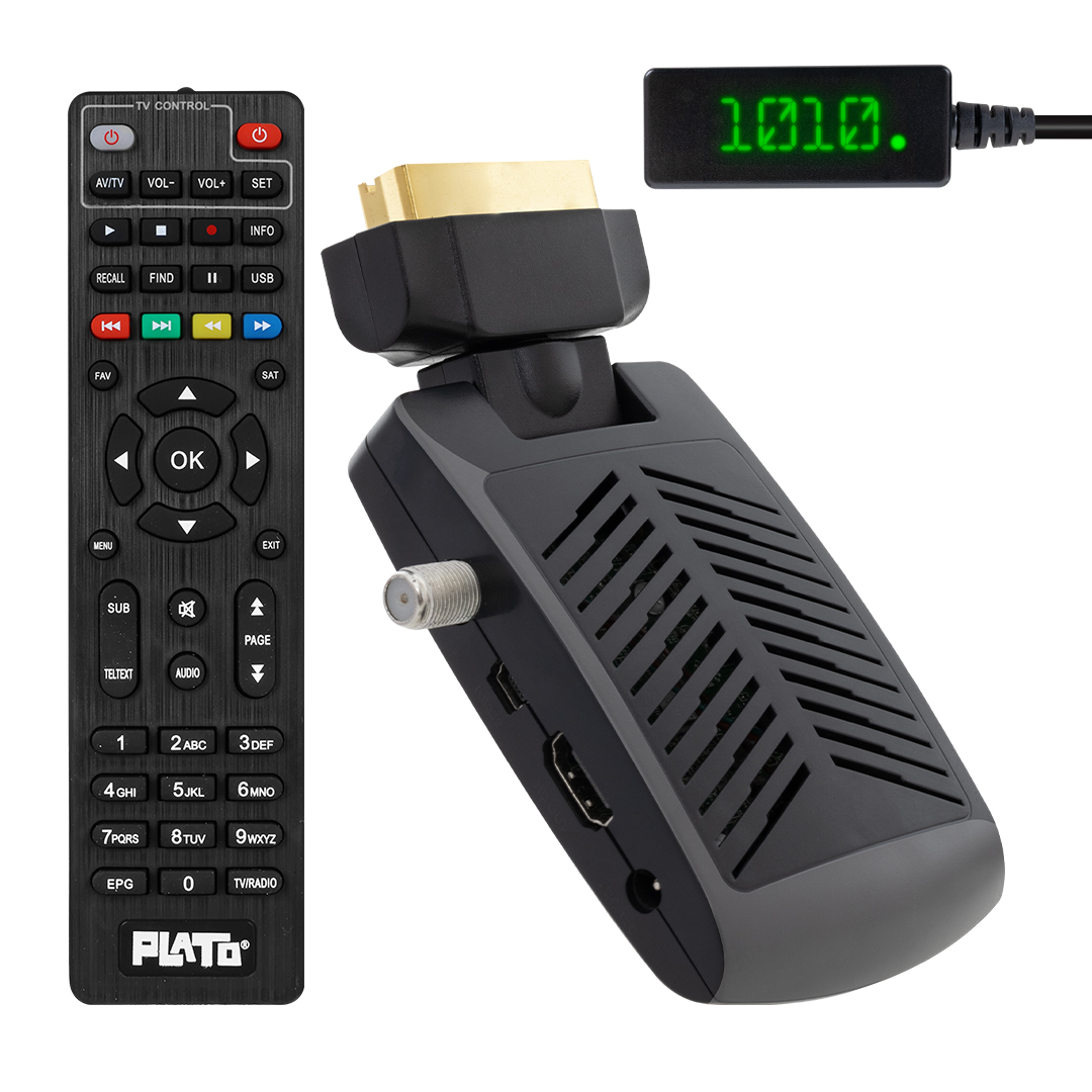 PLATO MULTİ MİNİ SCART + HDMI GİRİŞLİ TKGS'Lİ DISPLAY GÖZLÜ FULL HD UYDU ALICISI (TRT BANDROLLÜ)