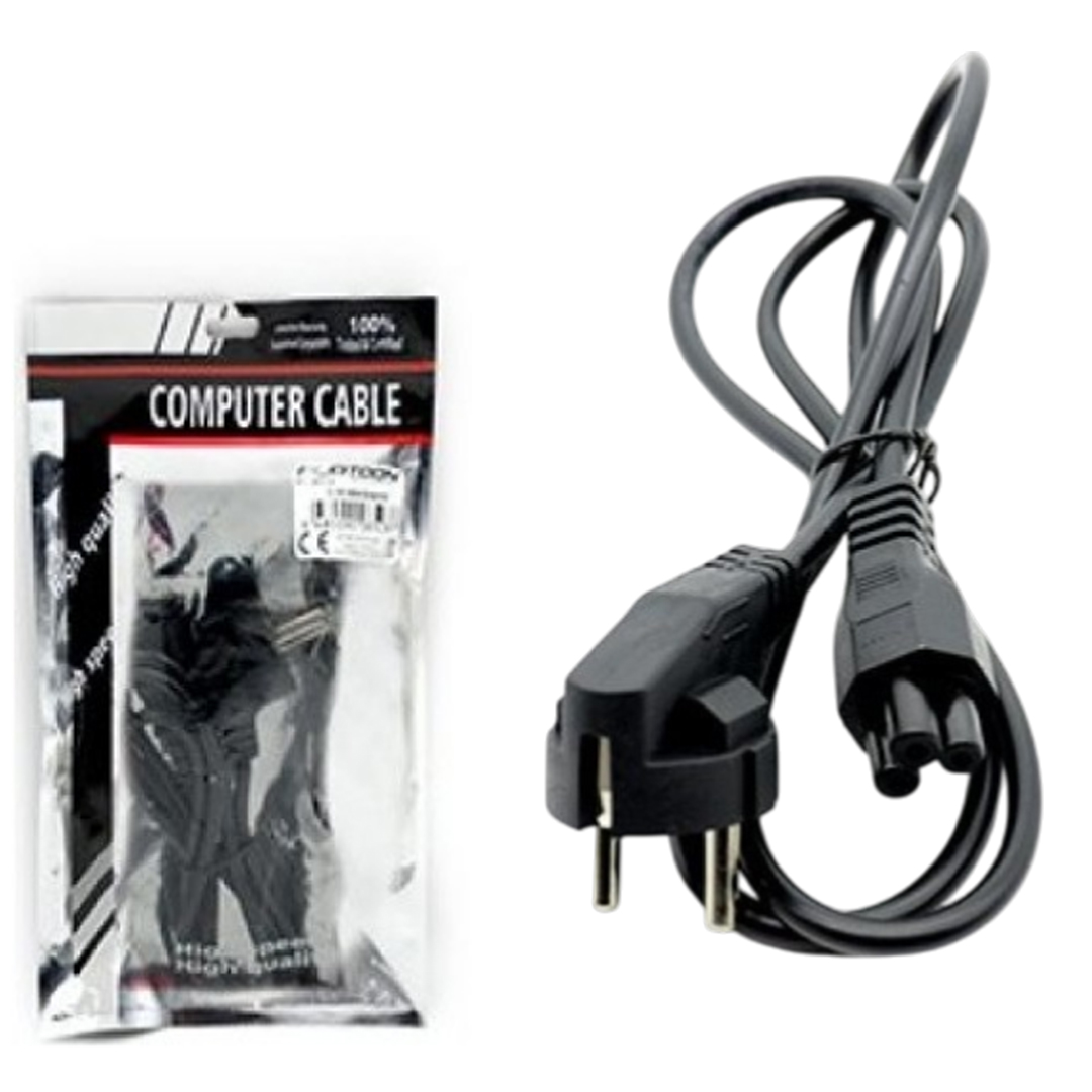 PLATOON PL-8514 POŞETLİ 0.75 MM SİYAH 1.2 METRE NOTEBOOK POWER YONCA KABLO