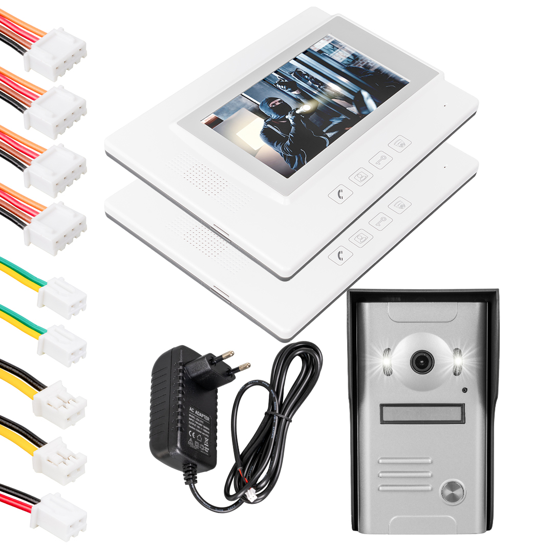 POWERMASTER 37M 2 DAİRE 7'' GÖRÜNTÜLÜ 2 İÇ 1 DIŞ DİAFON KAPI ZİLİ INTERKOM AKILLI EV GÜVENLİĞİ SİSTEMİ