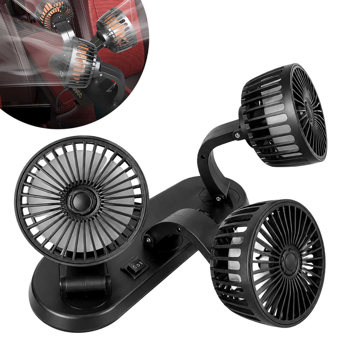 POWERMASTER FAN40 ARAÇ İÇİ VANTİLATÖR FANI 12 VOLT ÇAKMAKLIK GİRİŞLİ 3 BAŞLIKLI 360 DERECE