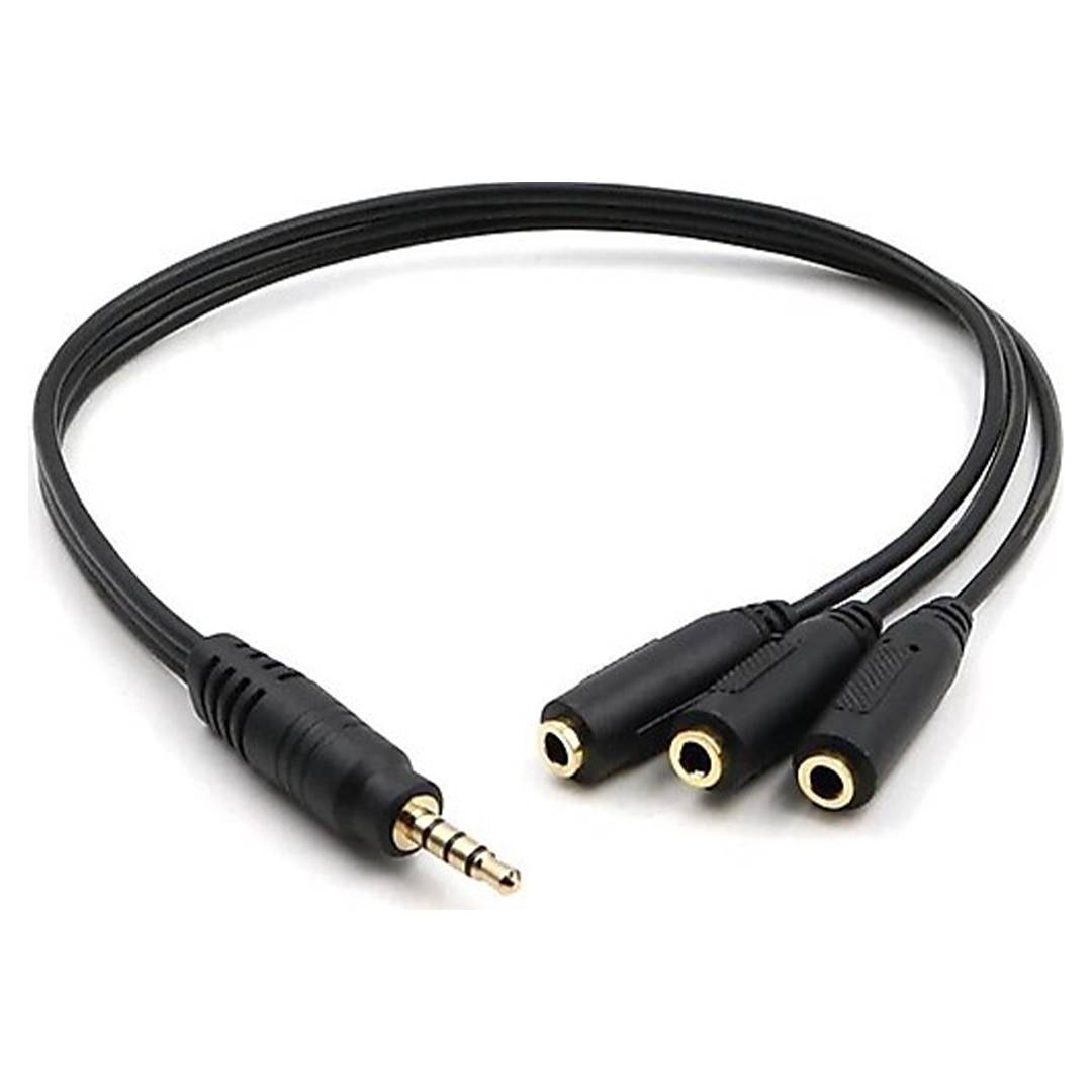 POWERMASTER KULAKLIK ÇOKLAYICI 3.5 MM ERKEK X 1 / 3 STEREO DİŞİ X 3  - 30 CM Y KABLO