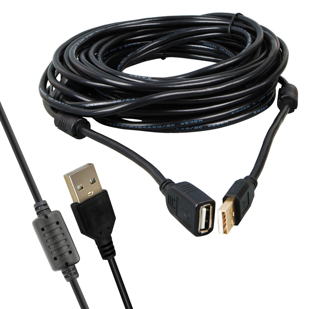 POWERMASTER PM-11955 10 METRE USB-A 2.0 DİŞİ ERKEK UZATMA KABLOSU SİYAH