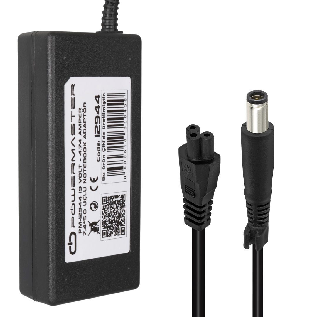 POWERMASTER PM-12944 19 VOLT - 4.74 AMPER 7.4*5.0 MM UÇLU ADAPTÖR (HP NOTEBOOK)
