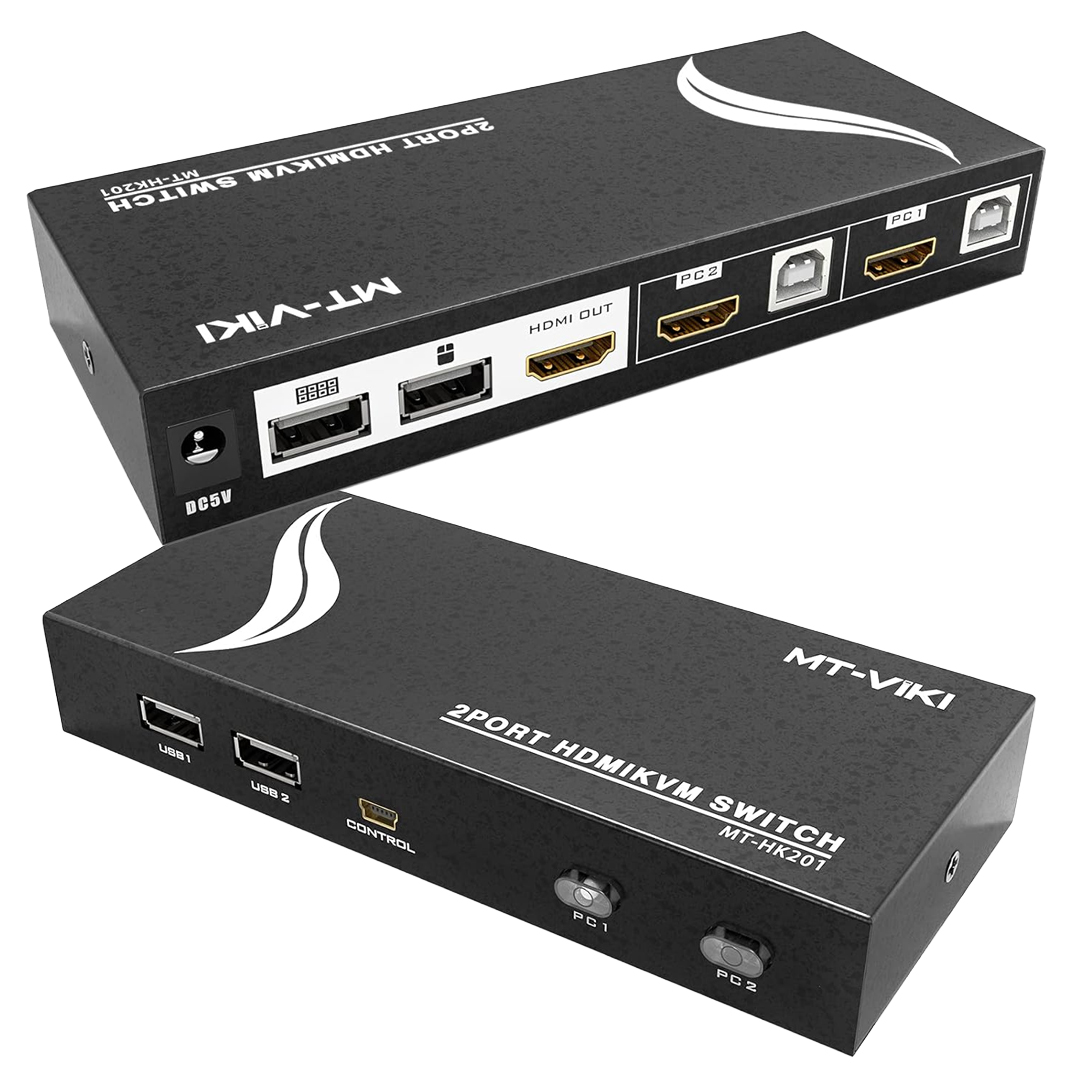POWERMASTER PM-14742 2 PORT HDMI KVM SWİTCH ULTRA HD 4K KASA ÇOKLU BİLGİSAYAR KONTROL CİHAZI