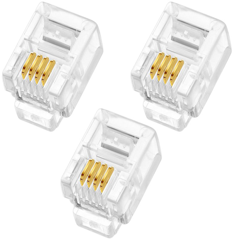 POWERMASTER PM-1594 RJ9 4P/4C İNCE TELEFON SOKETİ (100'LÜK PAKET)(AHİZE KABLOSU SOKETİ)