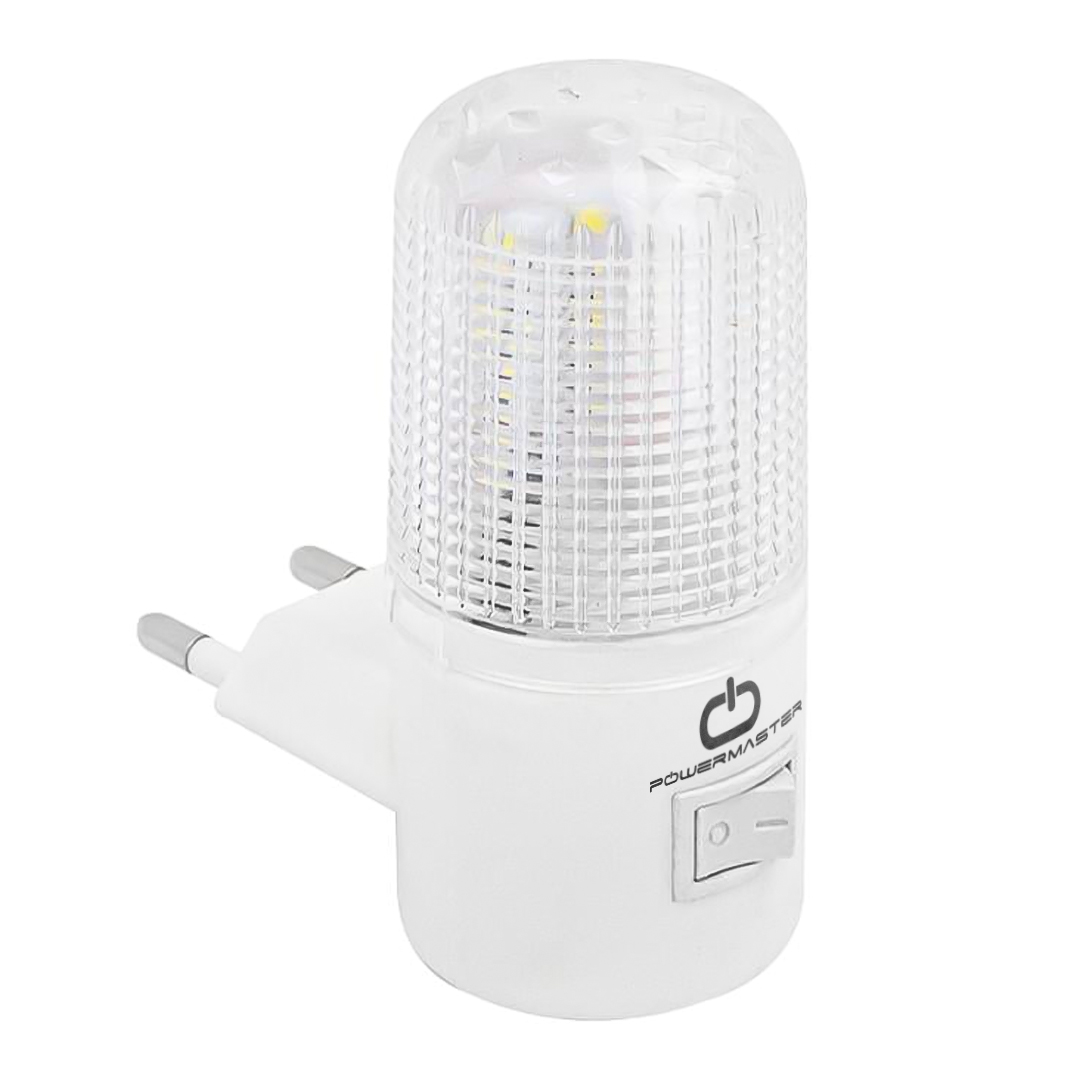 POWERMASTER PM-16175 ANAHTARLI 0.5 WATT LED'Lİ BEYAZ IŞIK GECE LAMBASI
