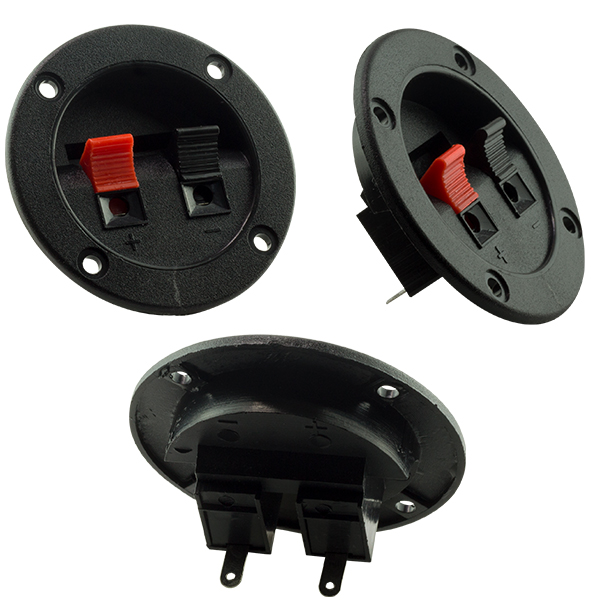 POWERMASTER PM-17386 İKİLİ YUVARLAK HOPARLÖR TERMİNALİ (İÇ ÇAPI:40MM / DIŞ ÇAPI: 65MM)