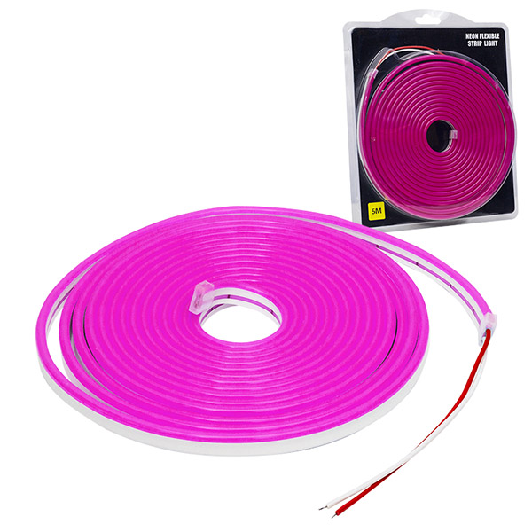 POWERMASTER PM-19655 SİLİKON KAPLAMALI 12 VOLT 5 METRE MOR NEON LED ŞERİT AYDINLATMA