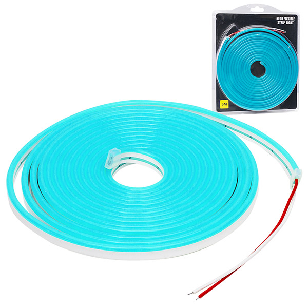 POWERMASTER PM-19657 SİLİKON KAPLAMALI 12 VOLT 5 METRE BUZ MAVİ NEON LED ŞERİT AYDINLATMA