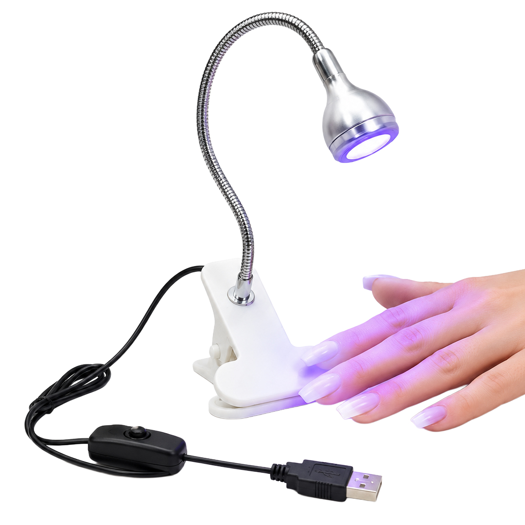 POWERMASTER PM-20042 UV PROTEZ TIRNAK YAPIŞTIRMA PARA KONTROL COB LED 5 VOLT USB MASA LAMBASI ANAHTARLI BEYAZ