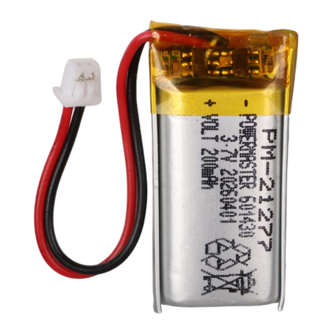 POWERMASTER PM-21277 3.7V 200MAH 601430 3.5MM SOKETLİ LİTYUM POLİMER (Lİ-PO) BATARYA ŞARJ EDİLEBİLİR CİKLET PİL
