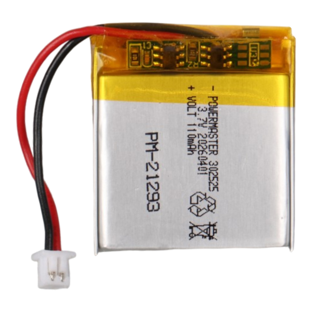POWERMASTER PM-21293 3.7V 110MAH 302525 3.5MM SOKETLİ LİTYUM POLİMER (Lİ-PO) BATARYA ŞARJ EDİLEBİLİR CİKLET PİL