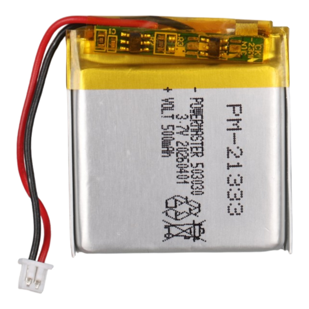 POWERMASTER PM-21333 3.7V 500MAH 503030 3.5MM SOKETLİ LİTYUM POLİMER (Lİ-PO) BATARYA ŞARJ EDİLEBİLİR CİKLET PİL