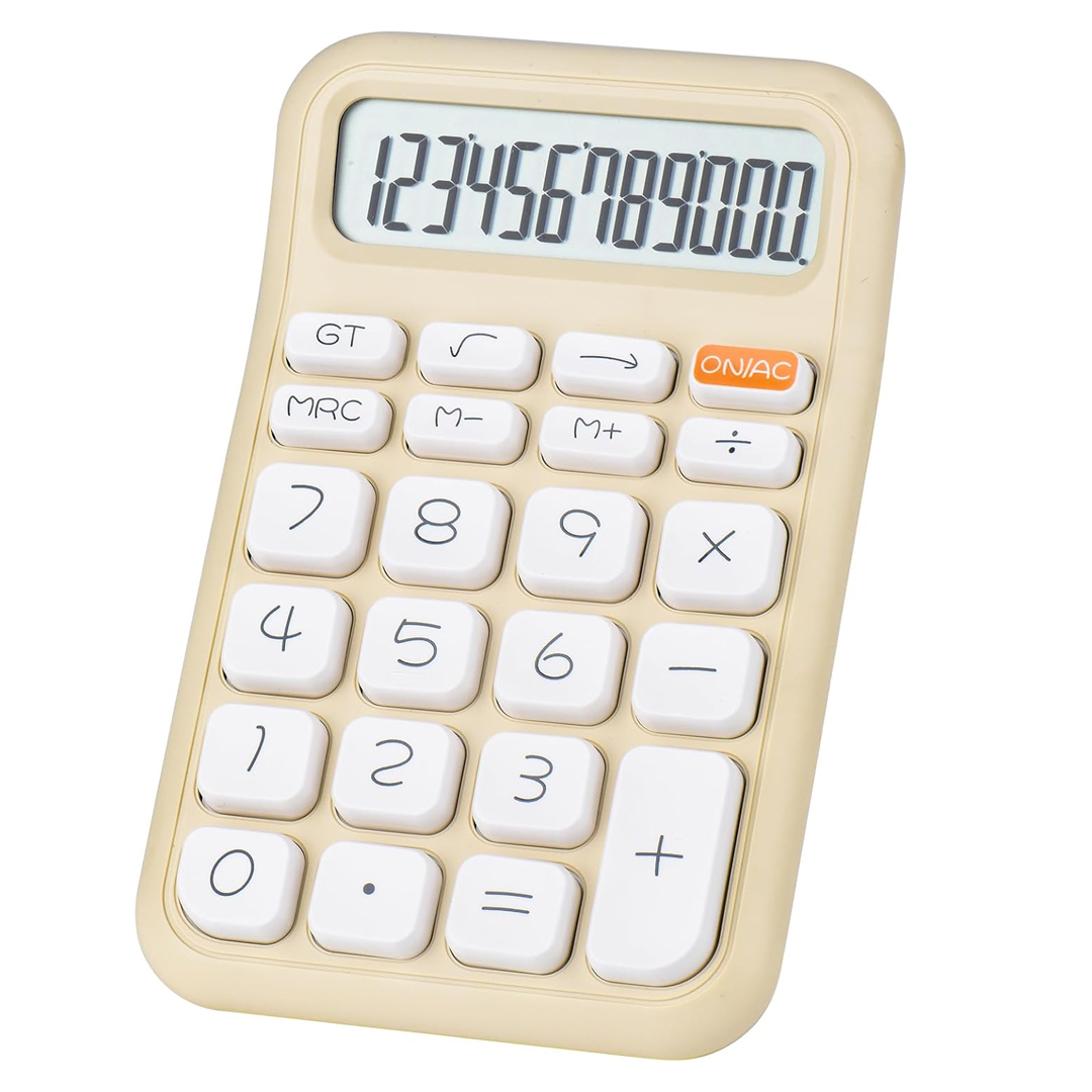 POWERMASTER PM-25409 KREM RENK 12 HANELİ LCD EKRANLI MASAÜSTÜ HESAP MAKİNESİ - PASTEL SERİSİ