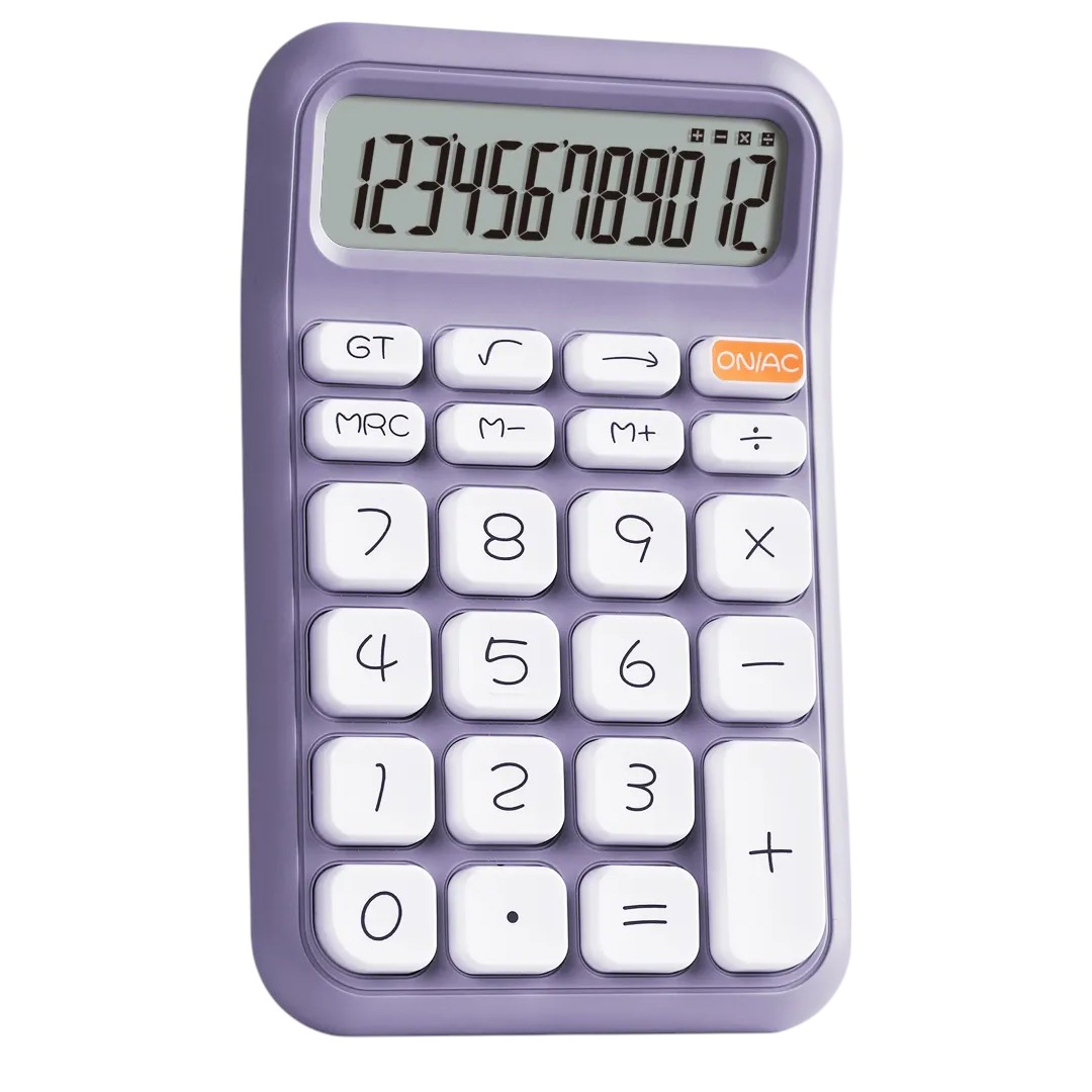 POWERMASTER PM-25411 MOR 12 HANELİ HESAP MAKİNESİ