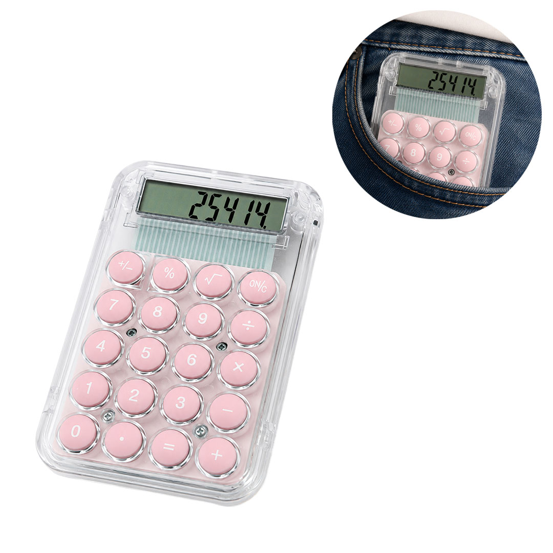 POWERMASTER PM-25414 PEMBE MINI HESAP MAKİNESİ