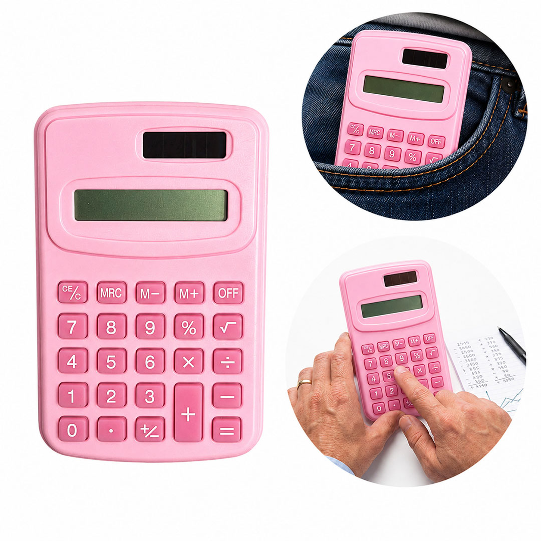 POWERMASTER PM-25421 PEMBE MINI HESAP MAKİNESİ