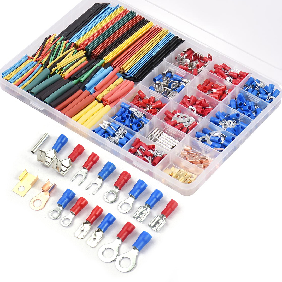 POWERMASTER PM-25983 MUHTELİF ÖLÇÜLERDE KABLO PABUÇ + DARALAN MAKARON (678 PARÇA)