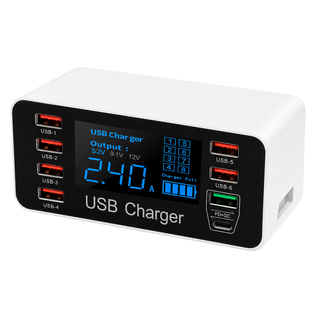 POWERMASTER PM-26057 8 PORT USB+PD ŞARJ İSTASYONU (7 USB+ PD)