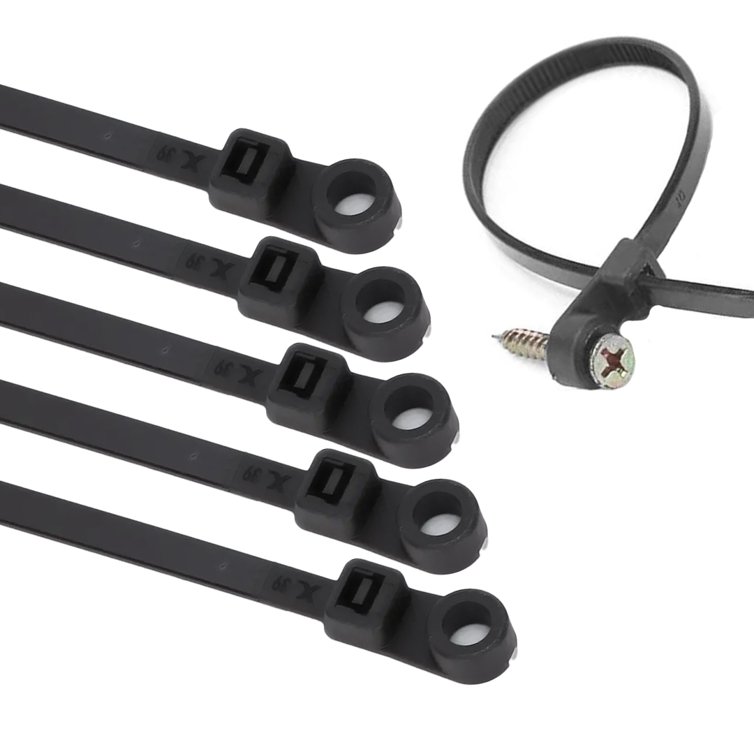 POWERMASTER PM-26326 VİDA DELİKLİ KABLO BAĞI PLASTİK SİYAH KELEPÇE BAĞI 2.5X100MM (100'LÜ PAKET)