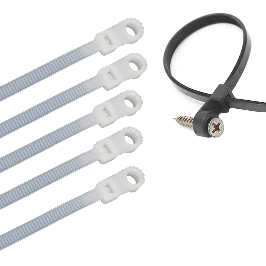 POWERMASTER PM-26330 VİDA DELİKLİ KABLO BAĞI PLASTİK BEYAZ KELEPÇE 3.6X150MM (100LÜ PAKET)