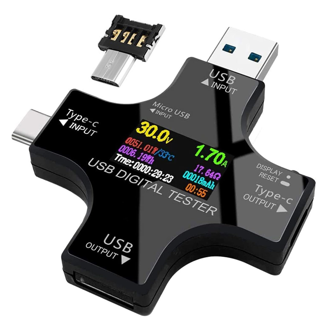 POWERMASTER PM-26611 USB / TYPE-C DİJİTAL TESTER VOLTMETRE AMPERMETRE MULTİMETRE VE OTG TEST CİHAZI