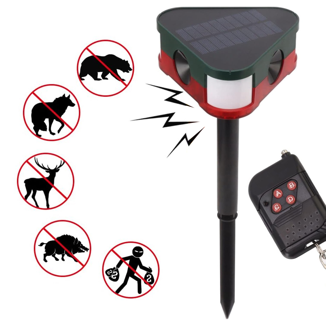 POWERMASTER PM-26949 ULTRASONİC SESLİ SİREN HAYVAN KOVUCU ALARM CİHAZI SOLAR PANELLİ 360 DERECE HAREKET SENSÖRLÜ