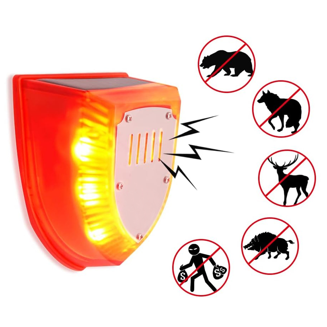 POWERMASTER PM-26952 KÖPEK SİLAH SESLİ HAYVAN KOVUCU ALARM CİHAZI GECE ÇALIŞIR SOLAR PANELLİ