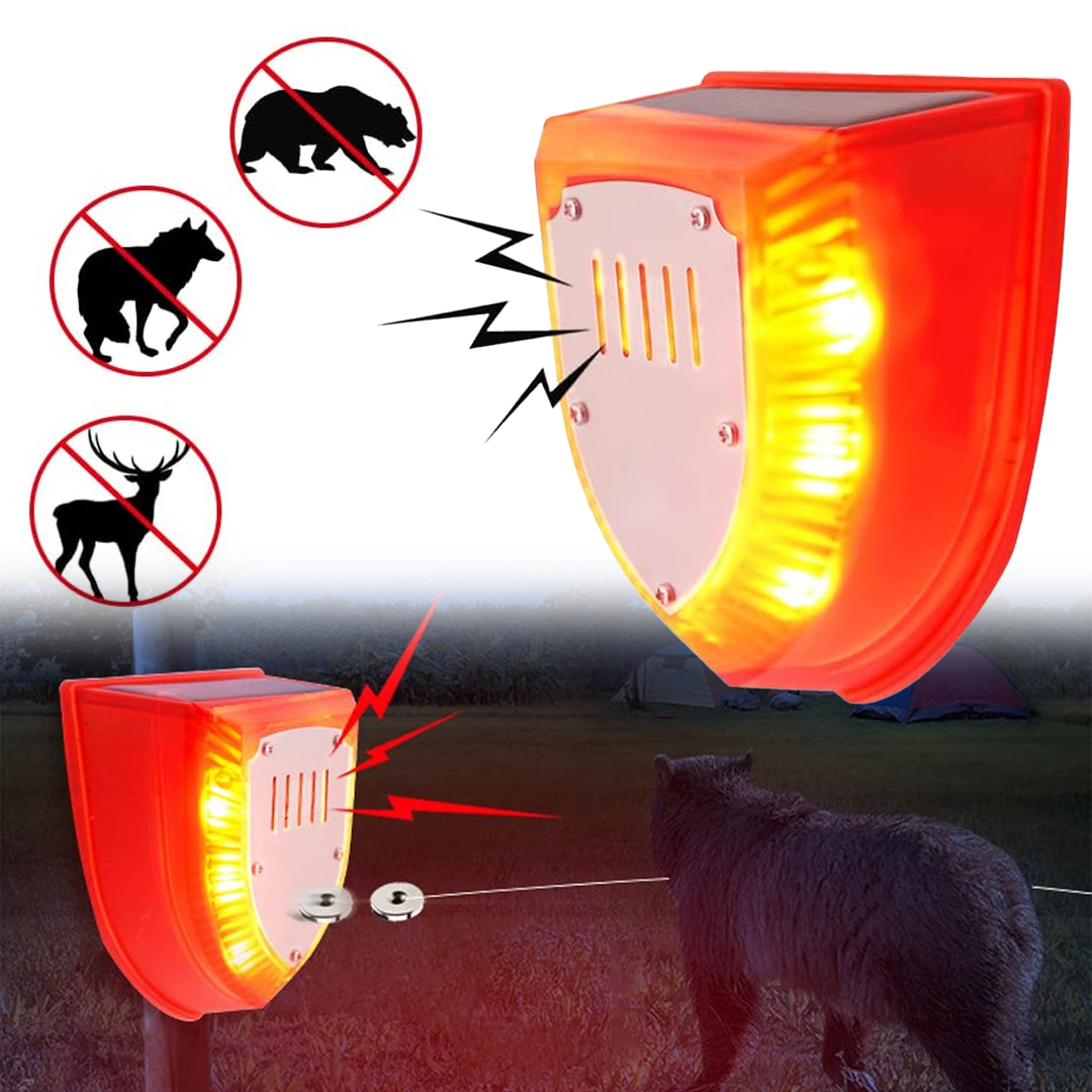 POWERMASTER PM-26954 100 METRE MİSİNA İLE TETİKLİ SESLİ HAYVAN KOVUCU ALARM CİHAZI SOLAR PANELLİ